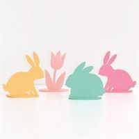 Assorted Felt Bunny &amp; Tulip Mini Centerpieces 8ct