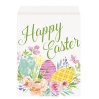 Watercolor Pastel Easter Paper Treat Bags 8ct