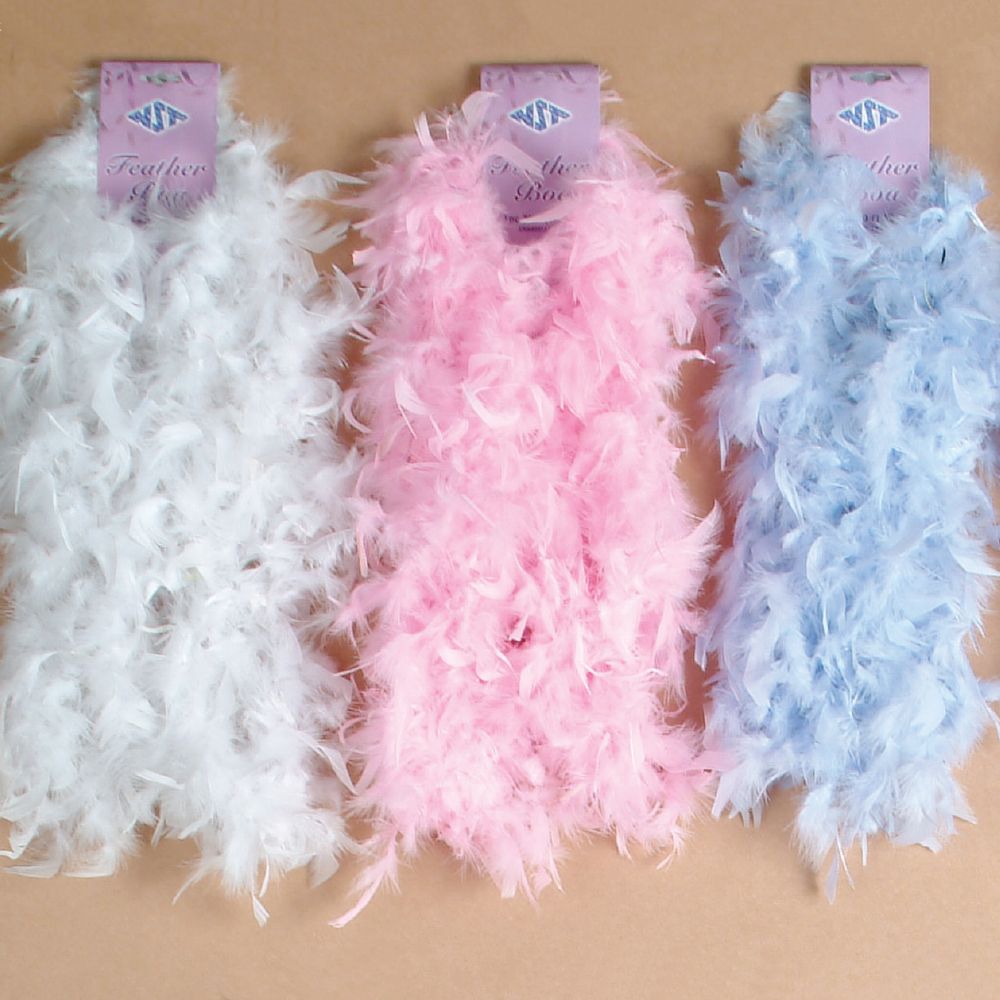 PINKWHITE  FEATHER BOA, 2 YDS (40g) /PACK, 1PC/PACK