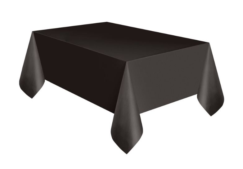 54 x108in Black Pr. Palstic Tablecover