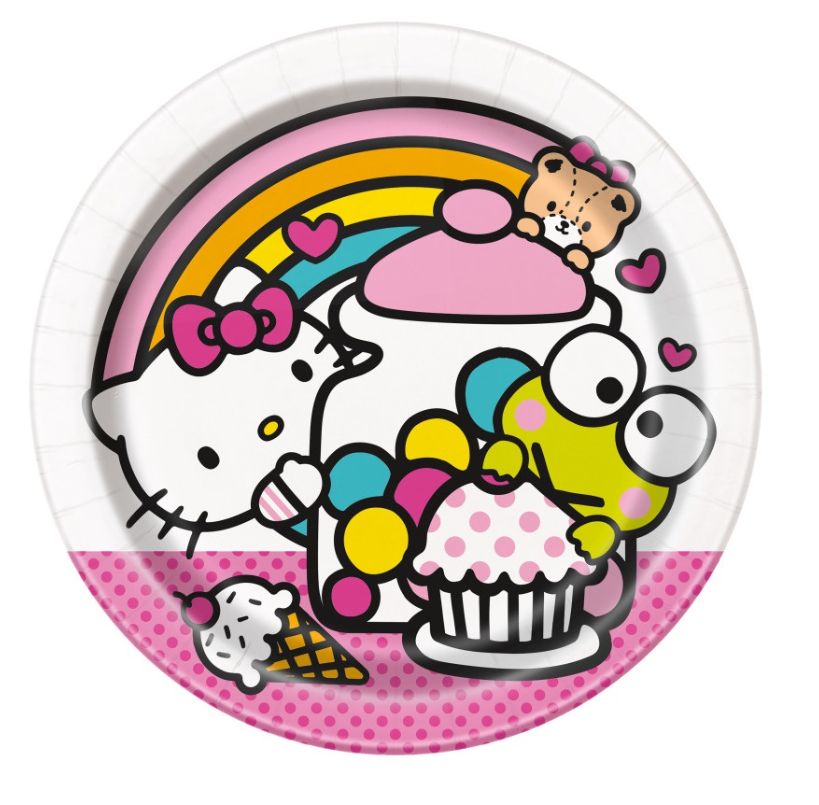 Hello Kitty &amp; Friends Round 7" Dessert Plates 8ct