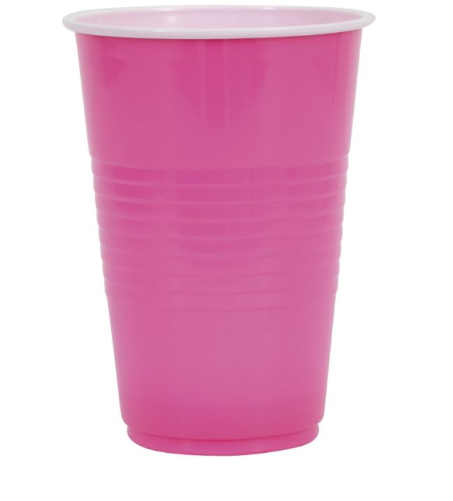 Hot Pink Solid 16oz Plastic Party Cups 50ct
