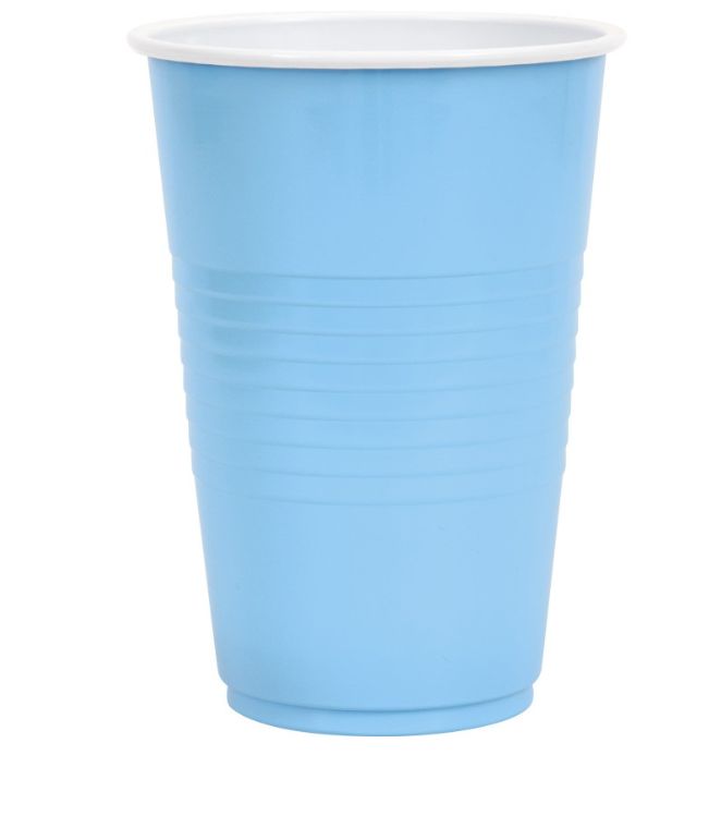 Powder Blue Solid 16oz Plastic Party Cups 50ct