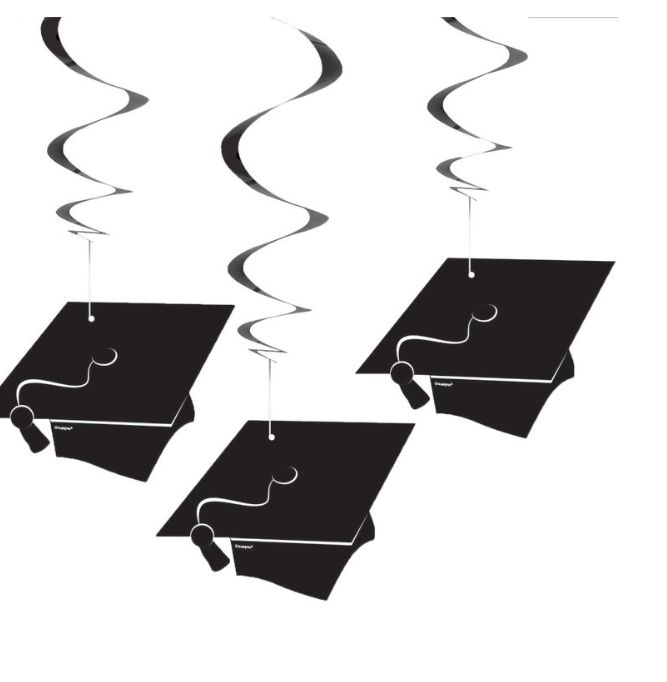 Grad Hanging Swirl Decorations 26" 3ct
