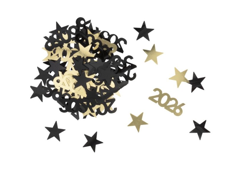 Black &amp; Gold "2026" Foil Confetti 0.5oz