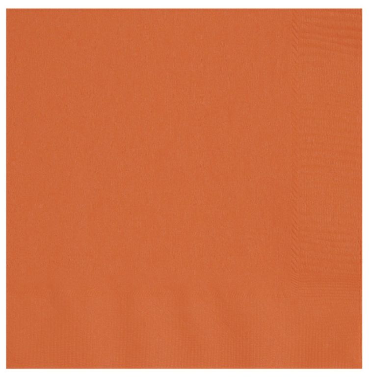 Pumpkin Orange Solid Luncheon Napkins 40ct