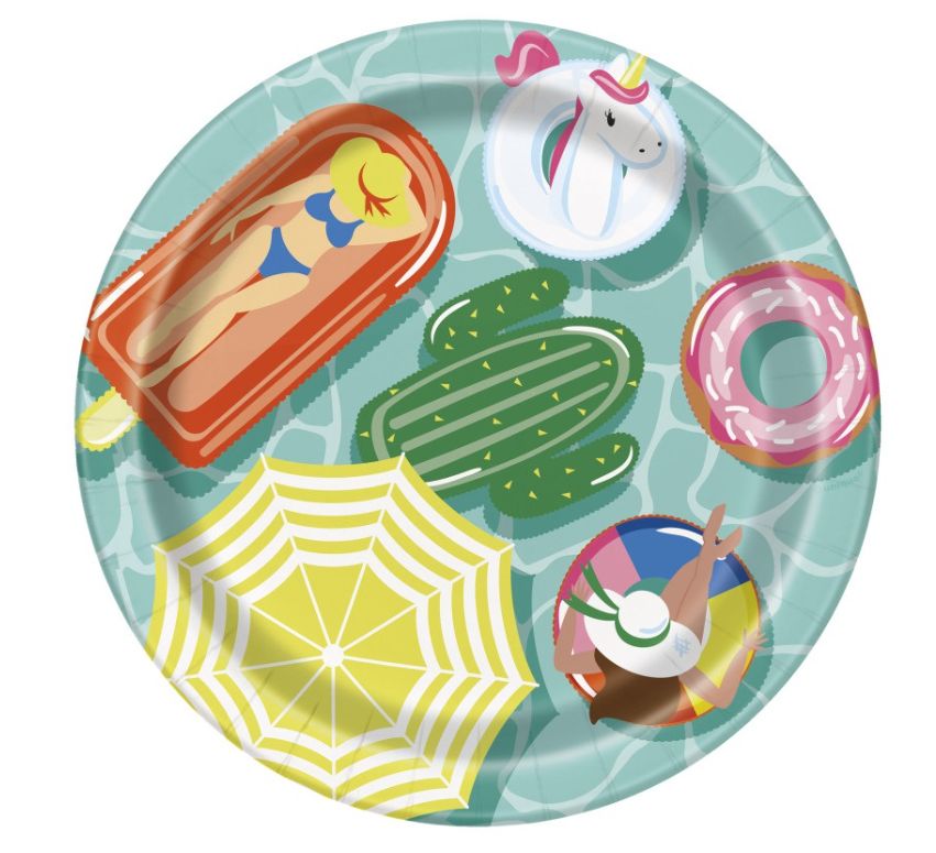 Summer Fun Round 7" Dessert Plates 8ct