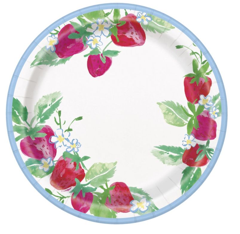 Sweet Strawberry Round 9" Dinner Plates 8ct