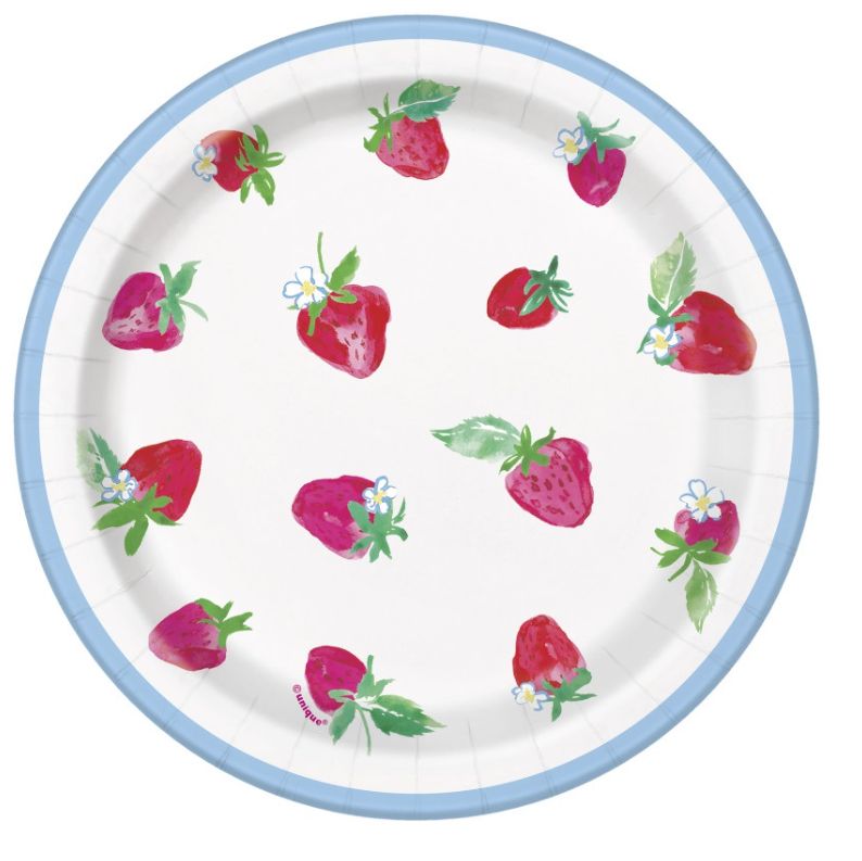 Sweet Strawberry Round 7" Dessert Plates 8ct