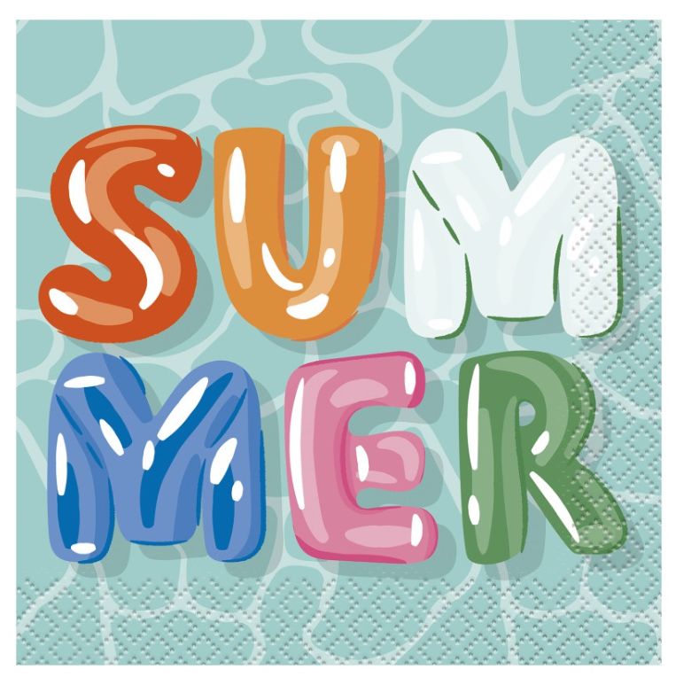 Summer Fun "Summer" Beverage Napkins 16ct