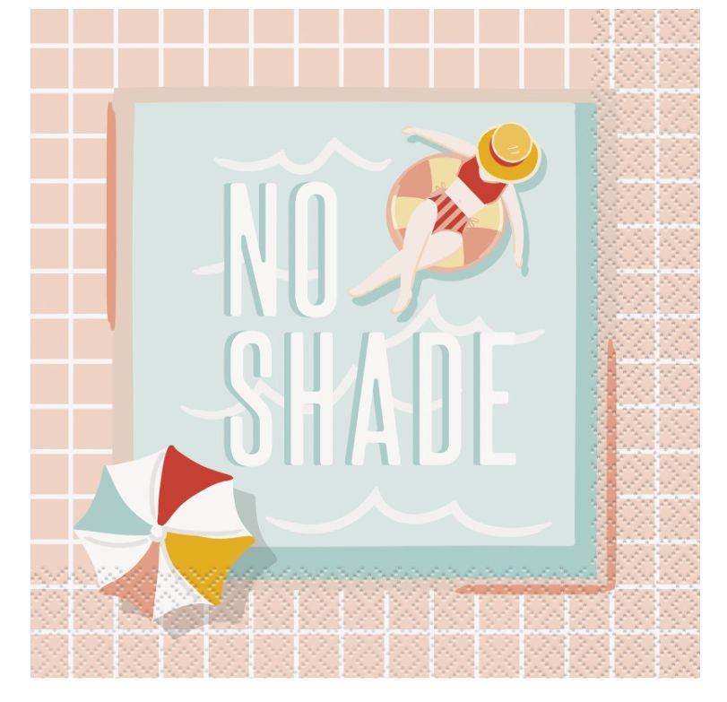 Poolside Summer "No Shade" Luncheon Napkins 16ct