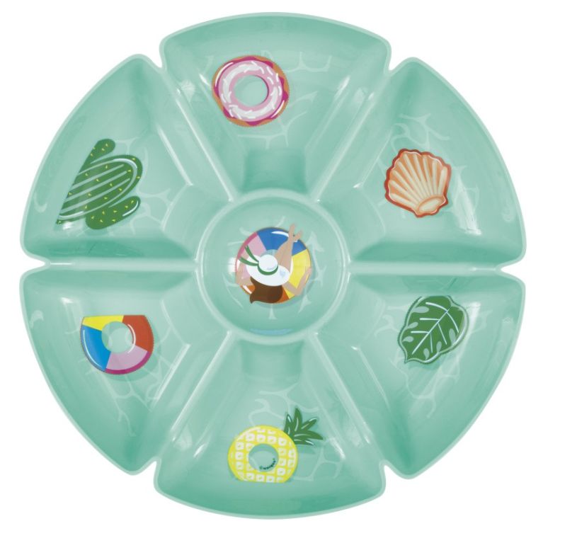 Summer Fun Divided Plastic Serving Tray
