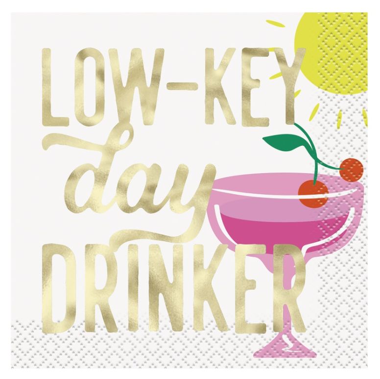 Summer Fun "Low-Key Day Drinker" Beverage Napkins 16ct