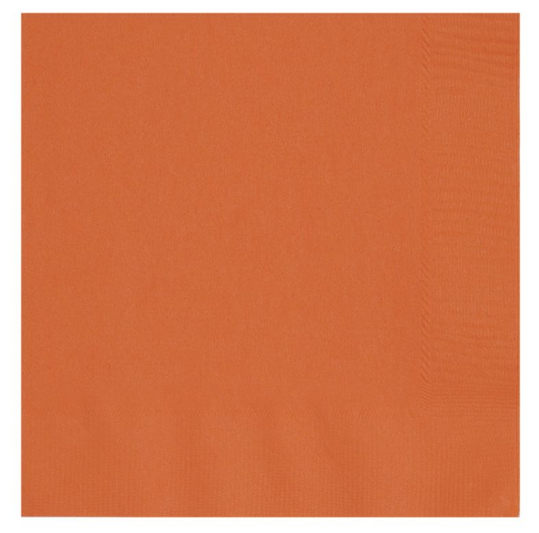 Pumpkin Orange Solid Beverage Napkins 40ct