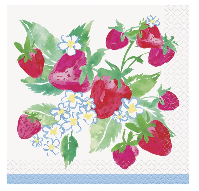 Sweet Strawberry Beverage Napkins 16ct