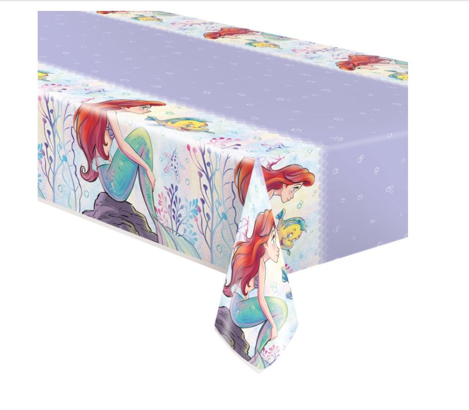 Disney  The Little Mermaid Rectangular Plastic Table Cover 54" x 84"