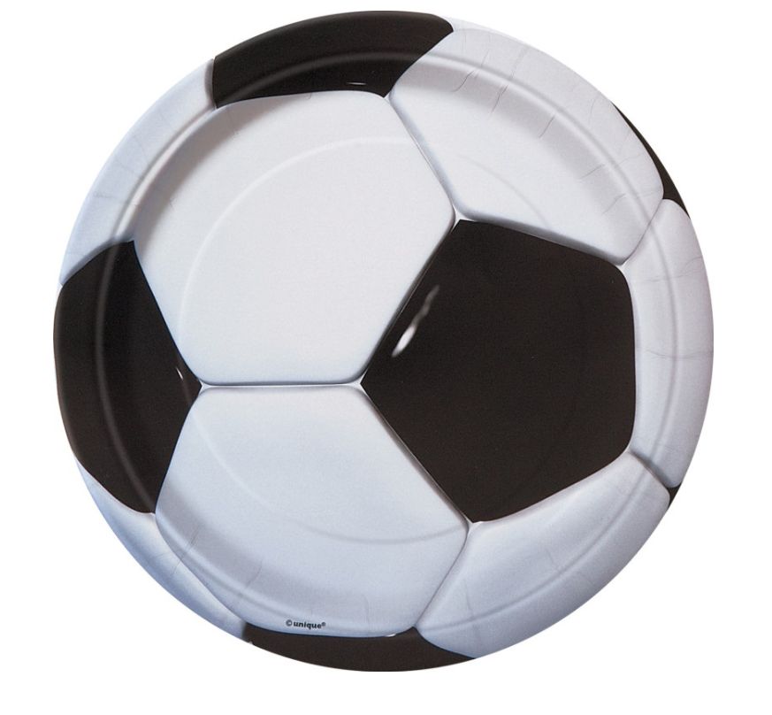 3D Soccer Round 7" Dessert Plates 8ct