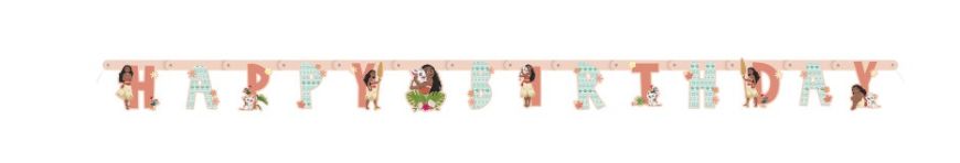 Disney Moana "Happy Birthday" Cutout Jointed Banner