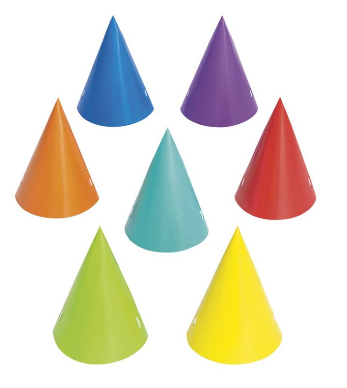 Mini Party Hats 8ct - Assorted Colors