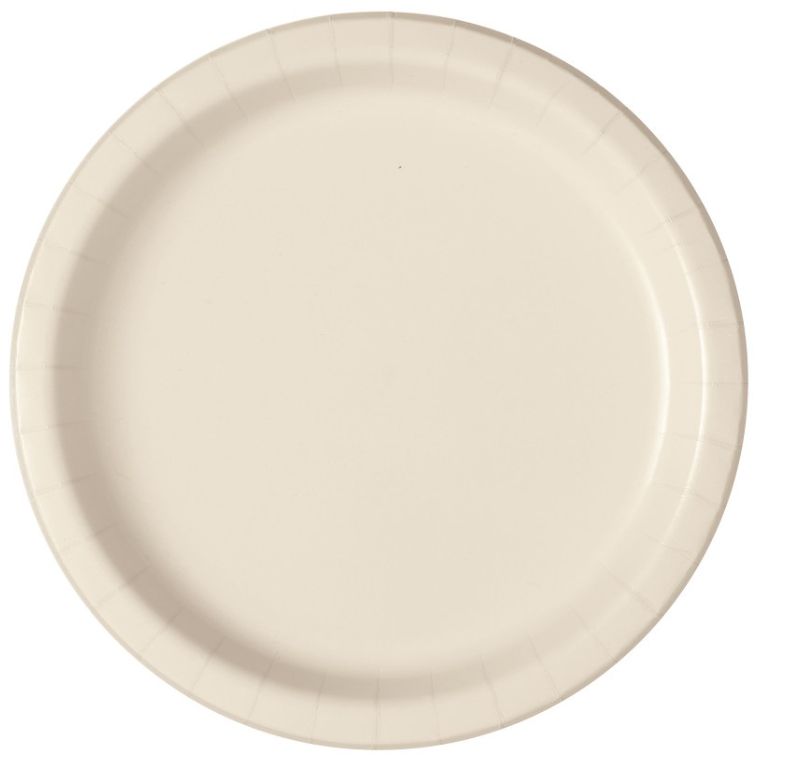 Vanilla Cream Solid Round 7" Dessert Plates 20ct
