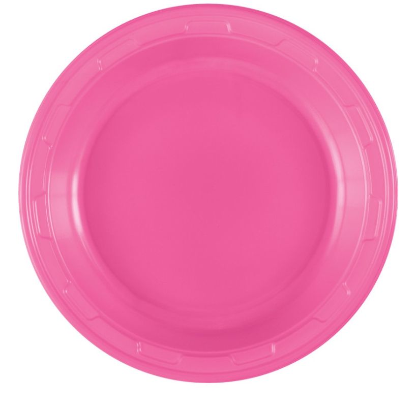 Hot Pink Solid Round 7" Plastic Dessert Plates 50ct