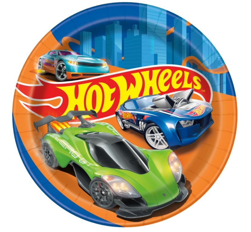 Hot Wheels Round 7" Dessert Plates 8ct