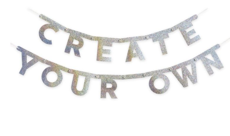 Foil Glitter Cutout Letter DIY Banner Kit