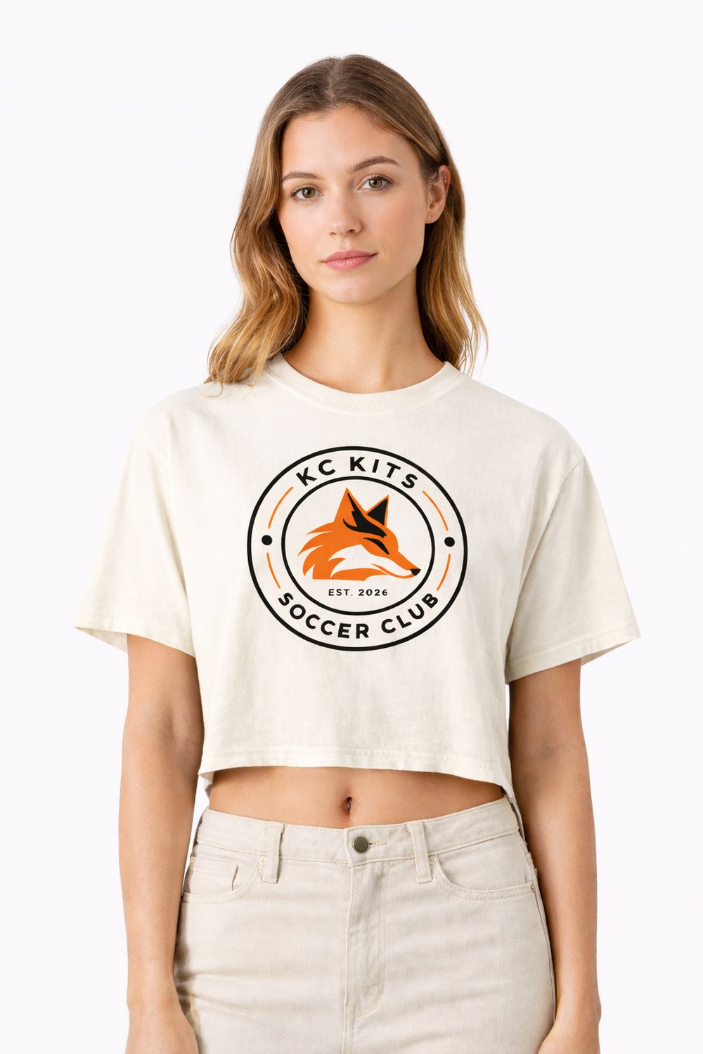 KC Kits Women's Crest Crop Tee - White