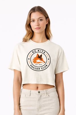 KC Kits Women's Crest Crop Tee - White