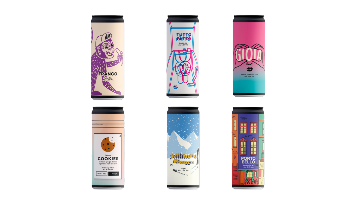 BREWERY WAR MIXED BEER TASTING BOX – Set 1 (24 Cans, 6 Styles)