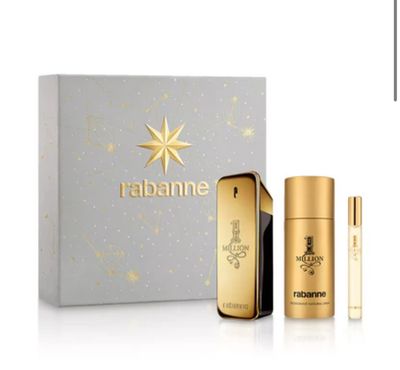 1 Million Gold Men Gift Set 3.4oz EDP &amp; 5.1oz Deo Spray &amp; .34oz EDP