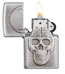 29818  Skull With Brain Surprise Zippo