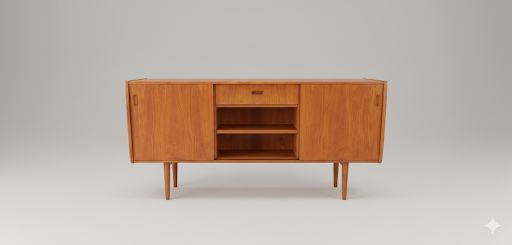 Danish Teak Sideboard with conical ("spindle") legs