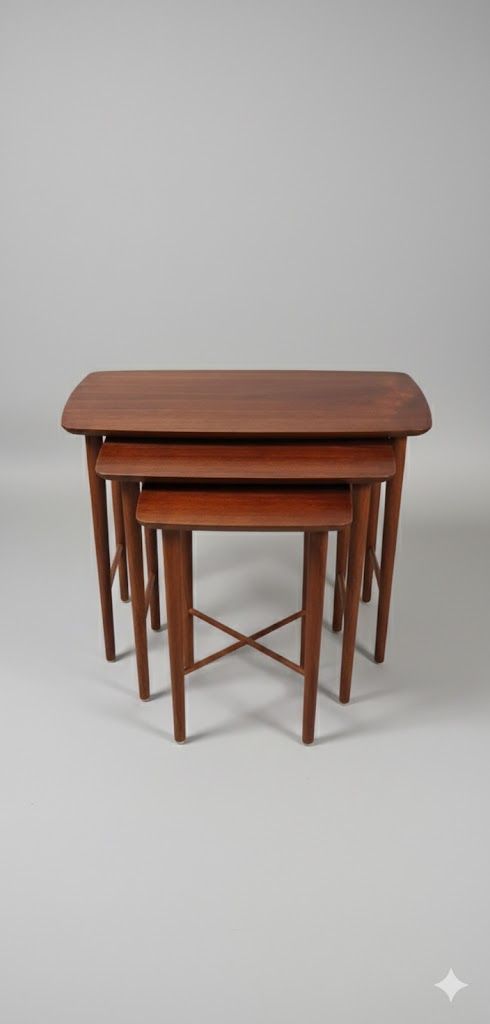 Christensen staircase teak set three side tables 1950s/60s