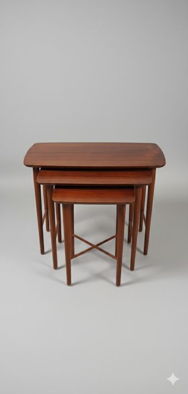 Christensen staircase teak set three side tables 1950s/60s