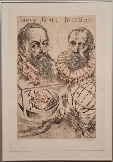 Lithograph Oldrich Kulhanek "Astronomia" 1989