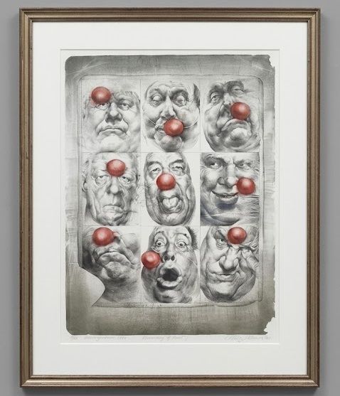 Lithograph by Oldrich Kulhanek "The Humour Will Stop" 1989