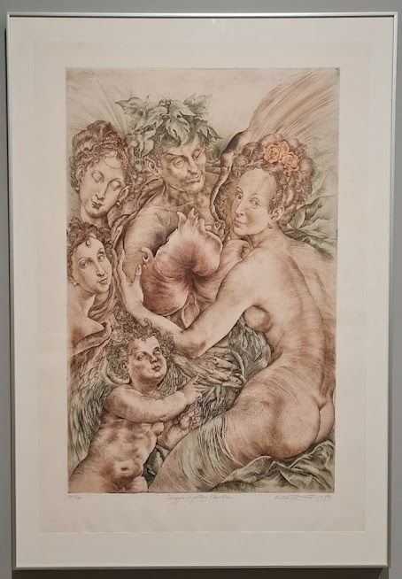 Lithograph Oldřich Kulhánek: Omaggio al pittori Rudolfini (1989) A Monumental Homage to the Renaissance