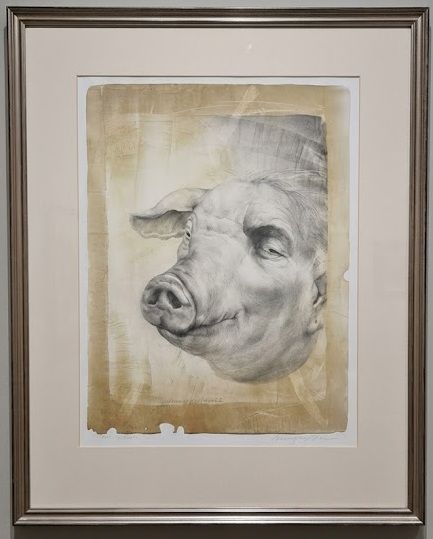 Lithograph Oldrich Kulhanek "Úspěšné prase" (The Successful Pig) 1988. A.P.