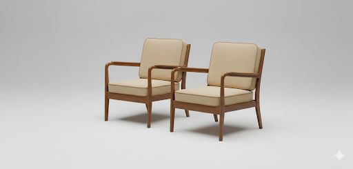 Set of two elegant mid-century armchairs “60s Danish design”