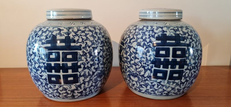 Classic Chinese Blue and White Ginger Jar – Double Happiness ("Shuangxi")