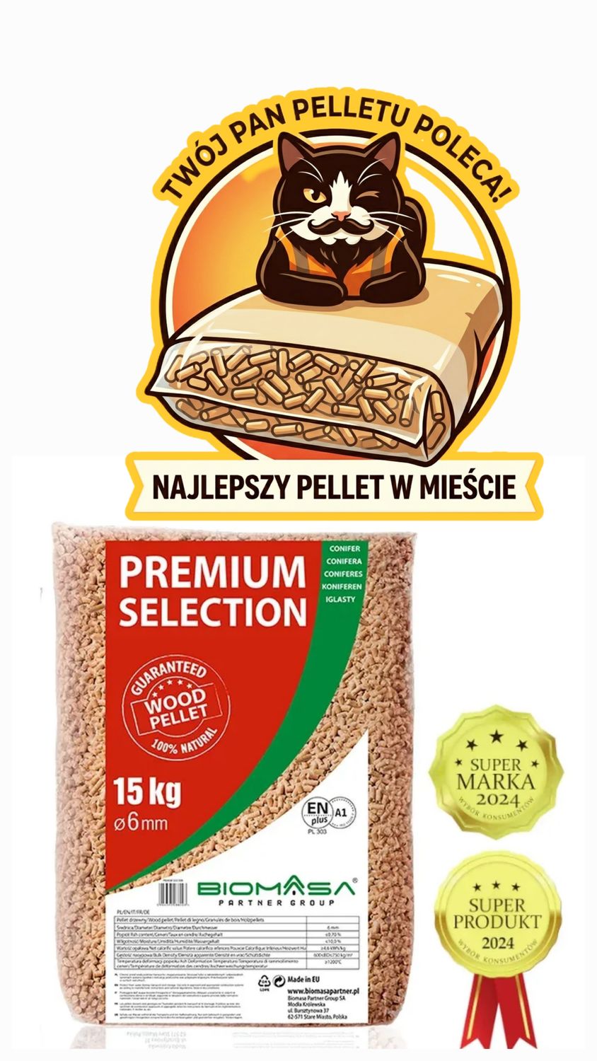 pellet drzewny Premium Selection 6mm 975kg paleta
