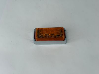 3X1.5 RECTANGULAR AMBER MARKER LIGHT W/CHROME BEZEL