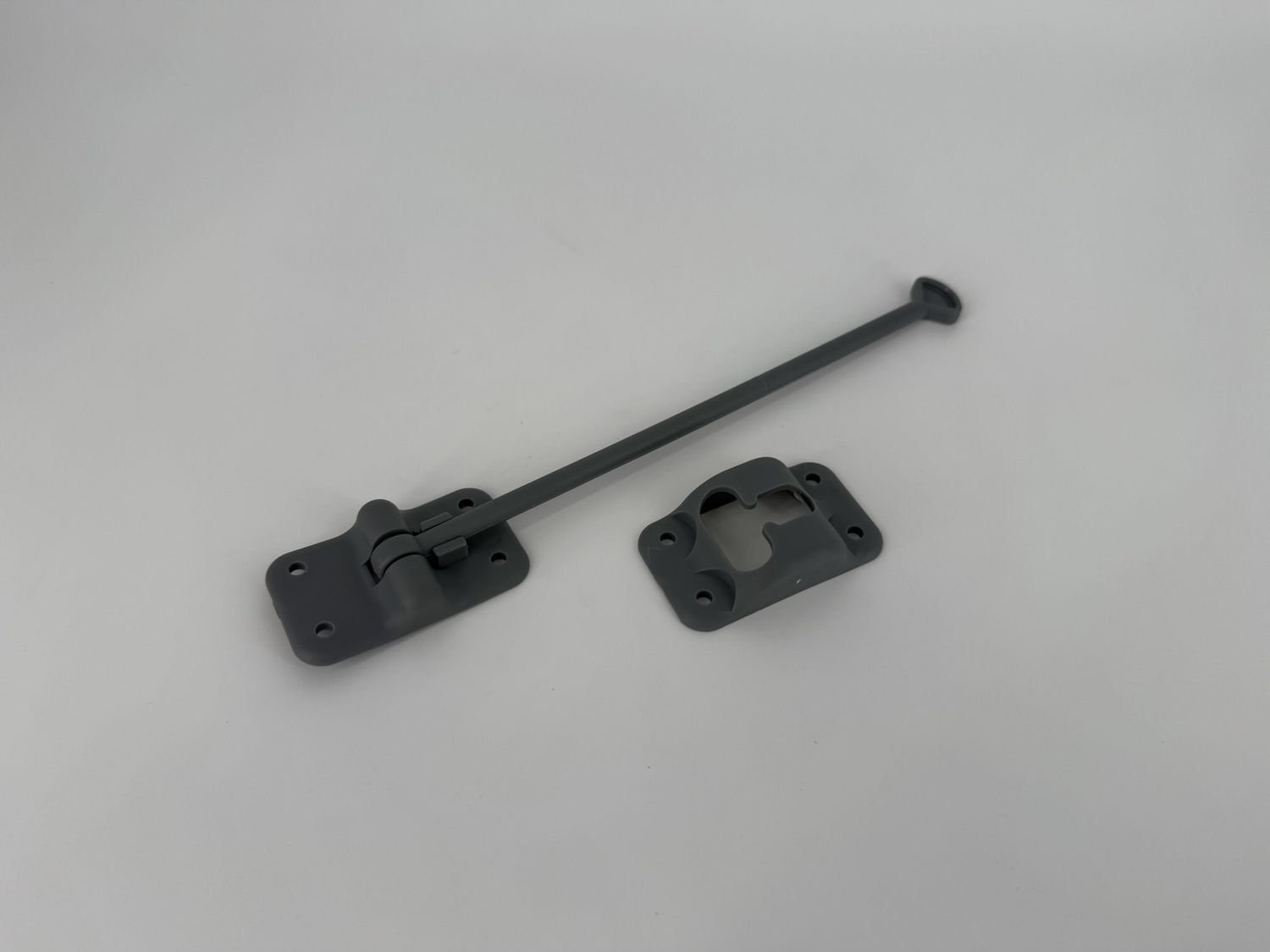 PLASTIC DOOR CATCH, 6", 3 PIECE, T-STYLE GREY