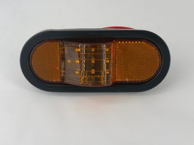 6" MID SHIP LIGHT/TURN/MARKER LIGHT AMBER W/ GROMMET/PLUG