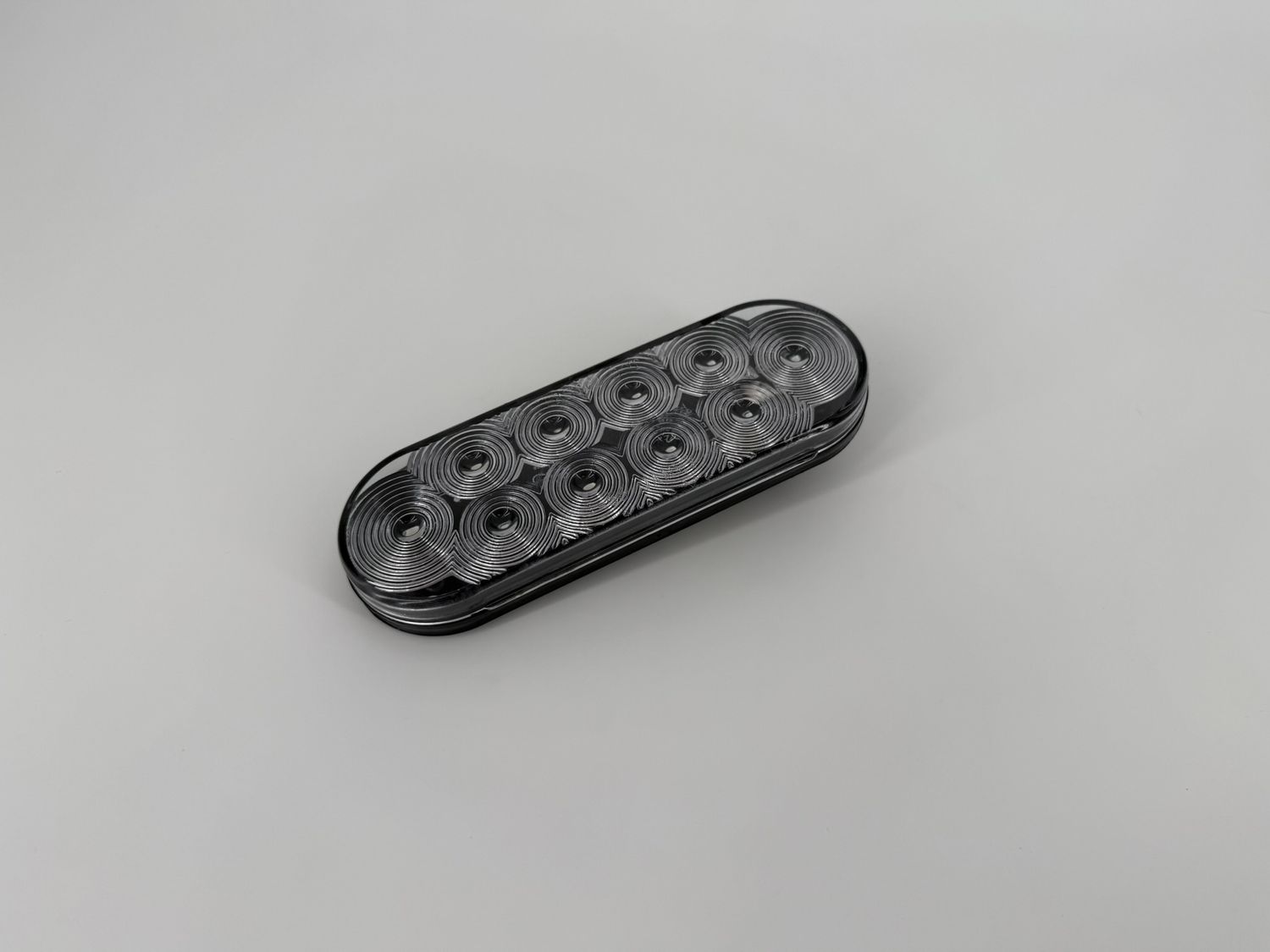 6" OVAL STT LAMP, RED LED / CLEAR LENS