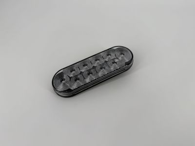 6" OVAL STT LAMP, RED LED / CLEAR LENS