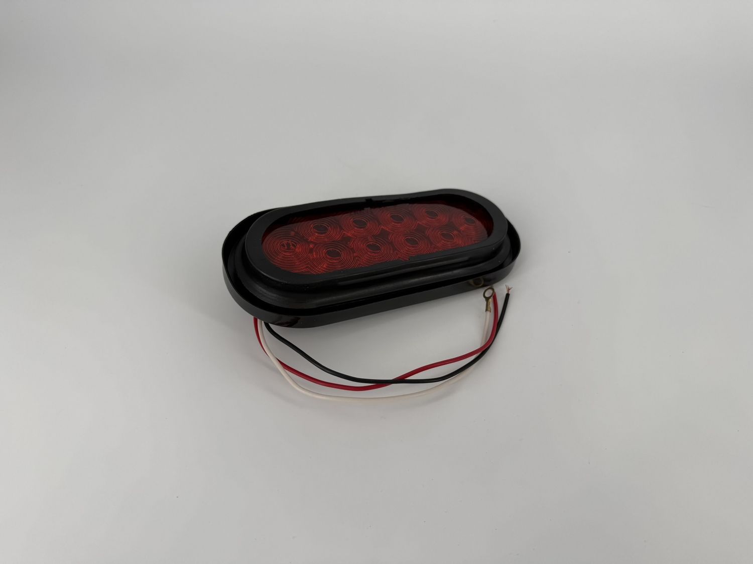 SEALED 6" OVAL RED LED 10 DIODE STT LIGHT W/ GROMMET &amp; PIGTAIL