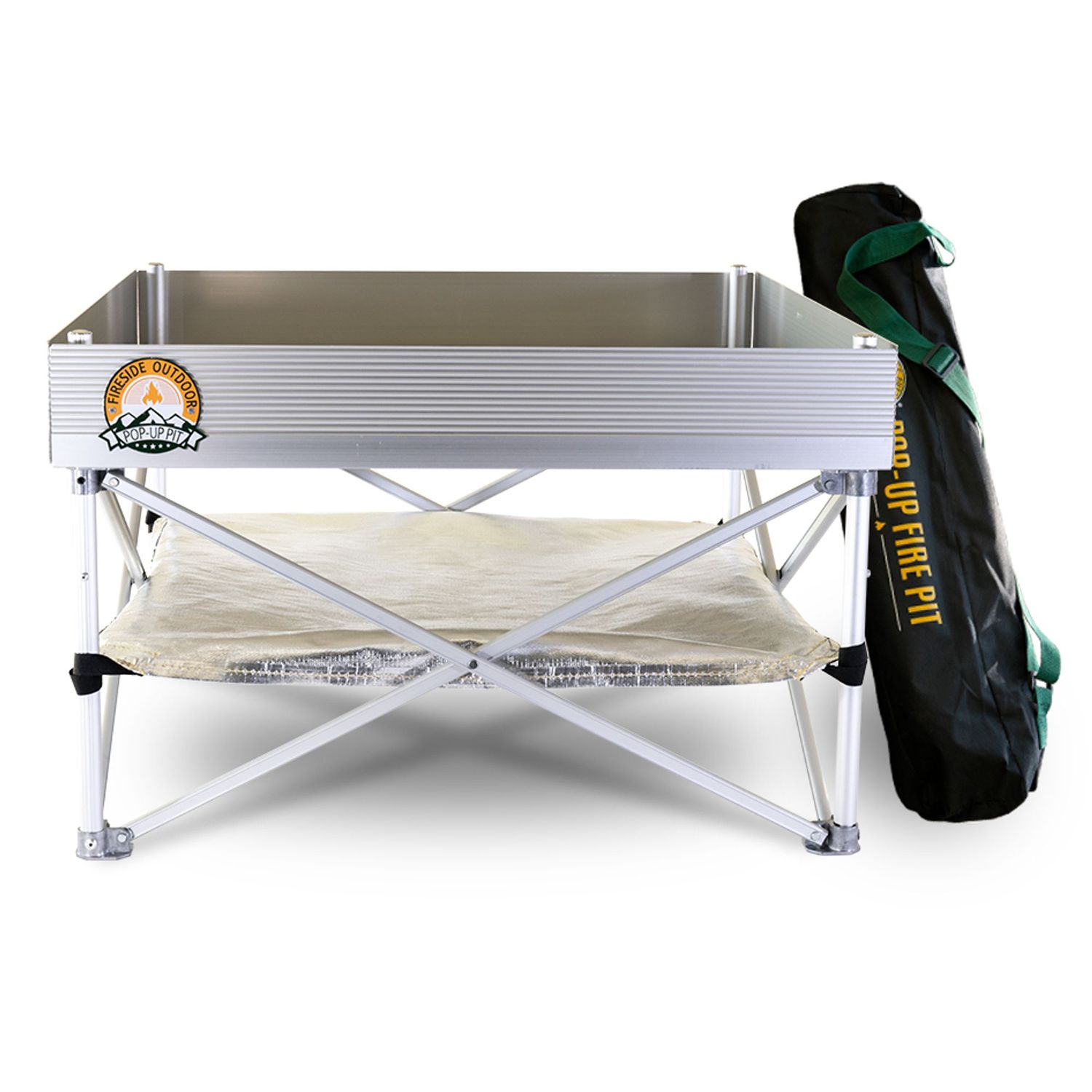 Fireside Outdoor Portable Pop-Up Fire Pit w/ Heat Shield