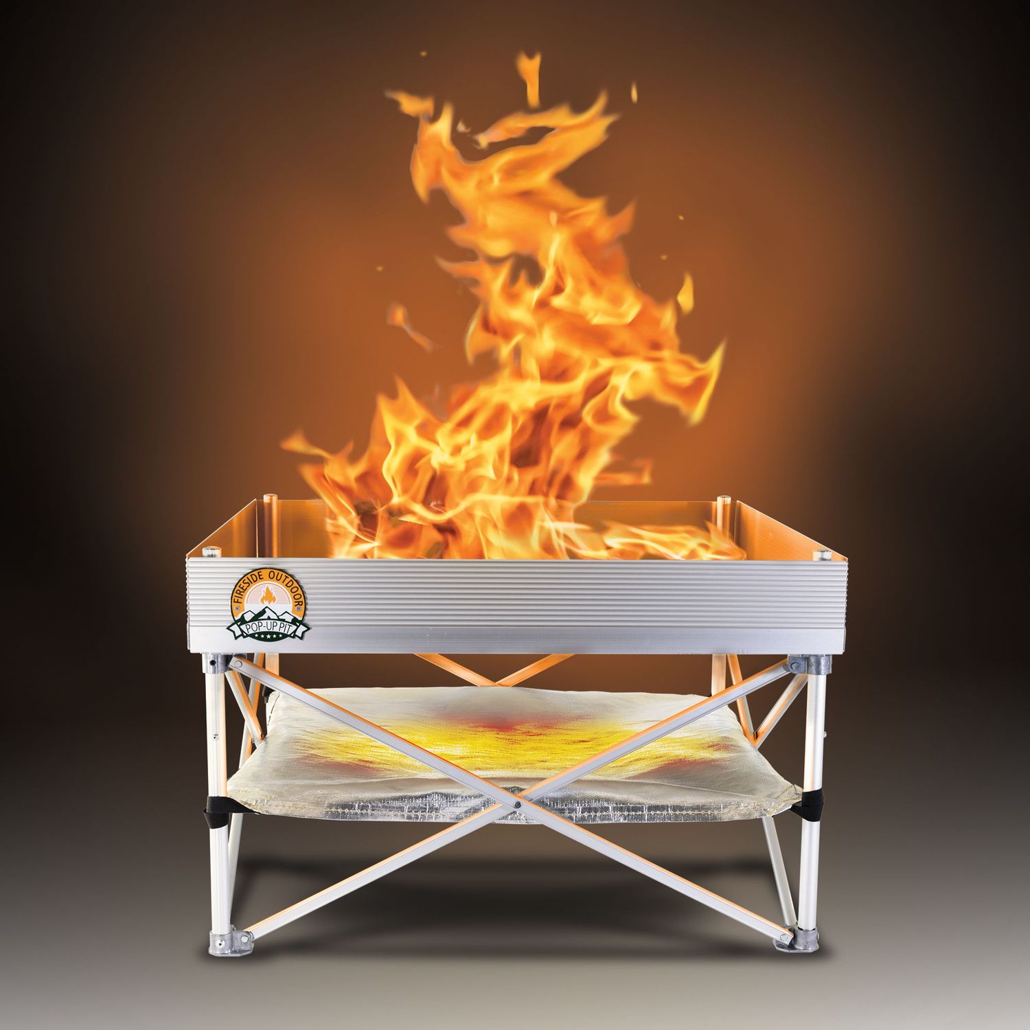 Fireside Outdoor Portable Pop-Up Fire Pit w/ Heat Shield